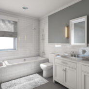 White,Bathroom,In,Country,House,3d,Rendering