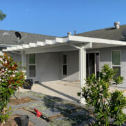 White,Aluminum,Patio,Cover,Attached,To,California,Home.